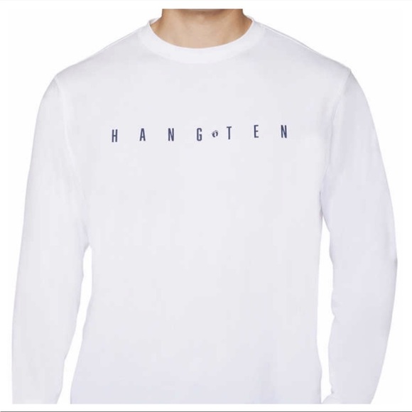 Hang Ten Men Long Sleeve Sun Tee, White - Picture 3 of 3